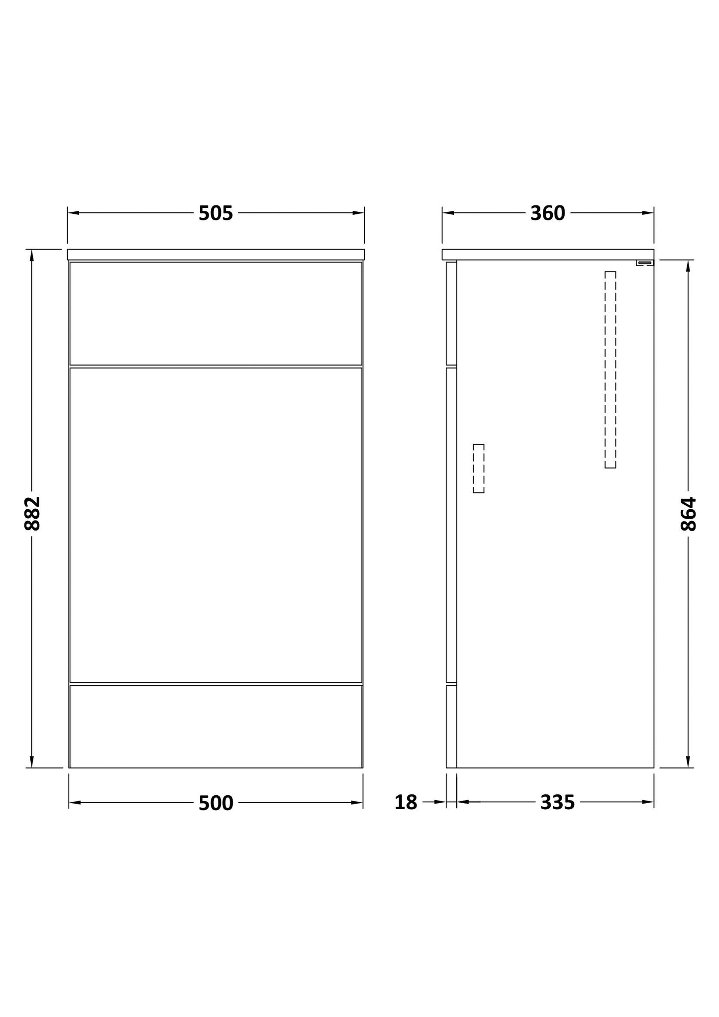 Hudson Reed Fusion 500mm Floor Standing Toilet Unit With Coordinating Top