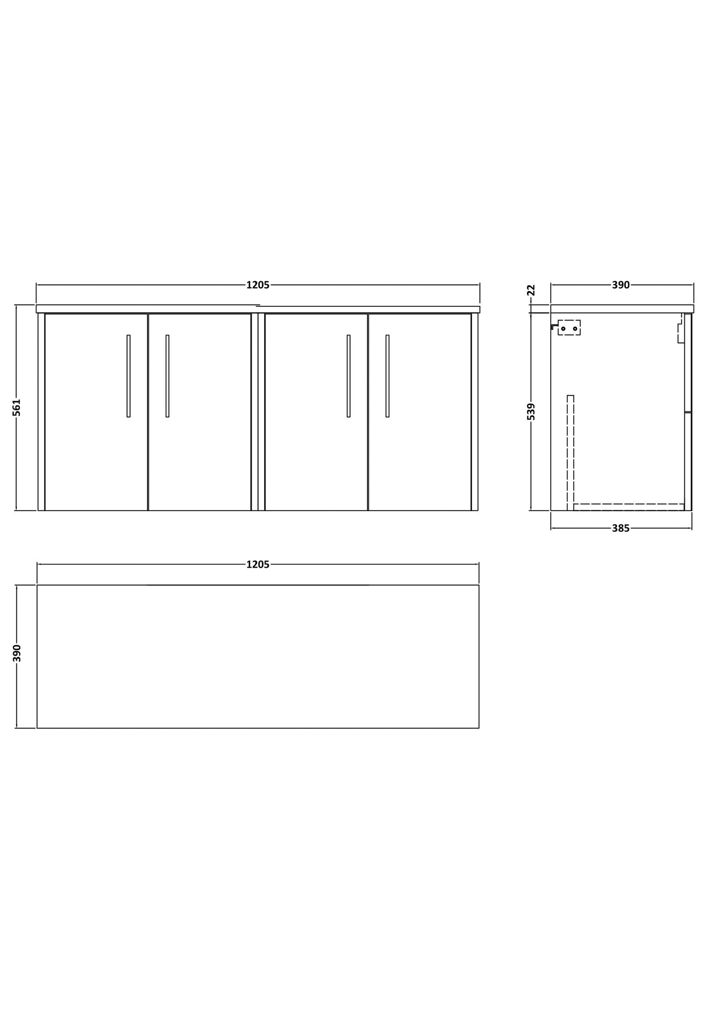 Hudson Reed Juno 1200mm Wall Hung Autumn Oak Vanity Unit With Laminate Worktop