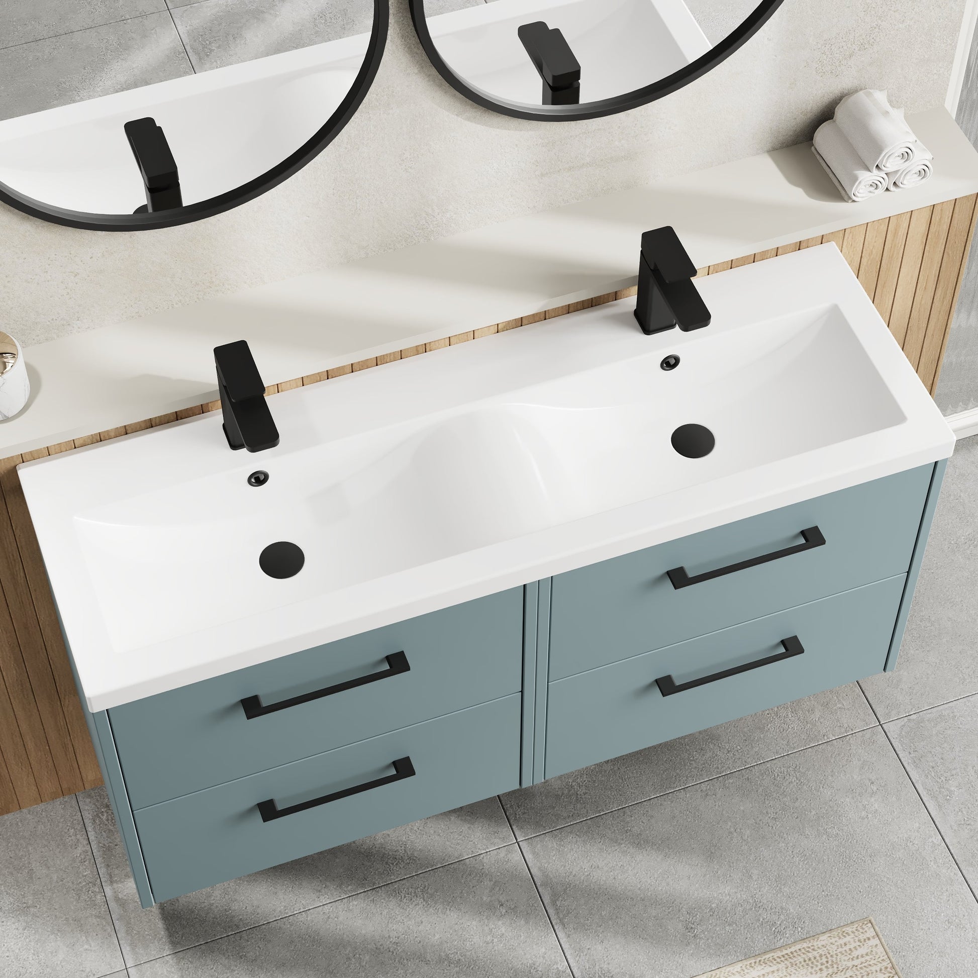 Hudson Reed Juno 1200mm Wall Hung 4-Door Double Basin Vanity Unit