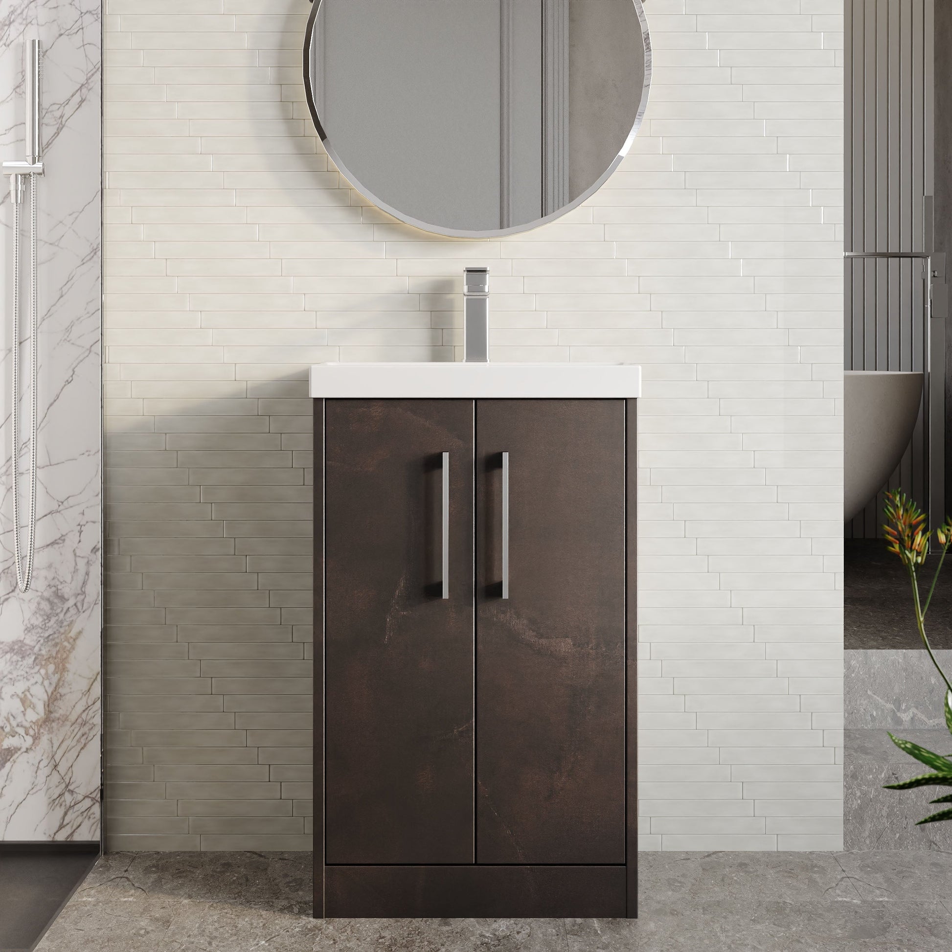 Hudson Reed Juno 500mm Floor Standing 2 Door Vanity Basin Unit