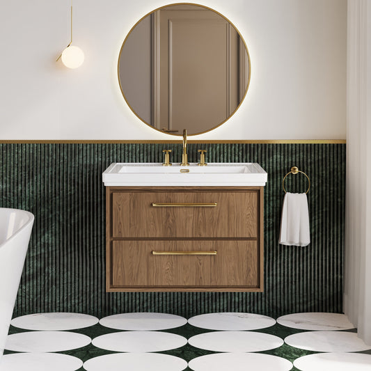 Lille 800mm Wall Hung 2-Drawer Vanity with Basin - 3 Tap Hole