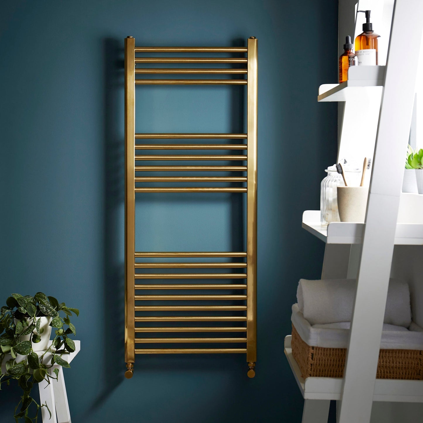 22mm Straight Towel Rail 500mm x 1200mm - Brushed Brass