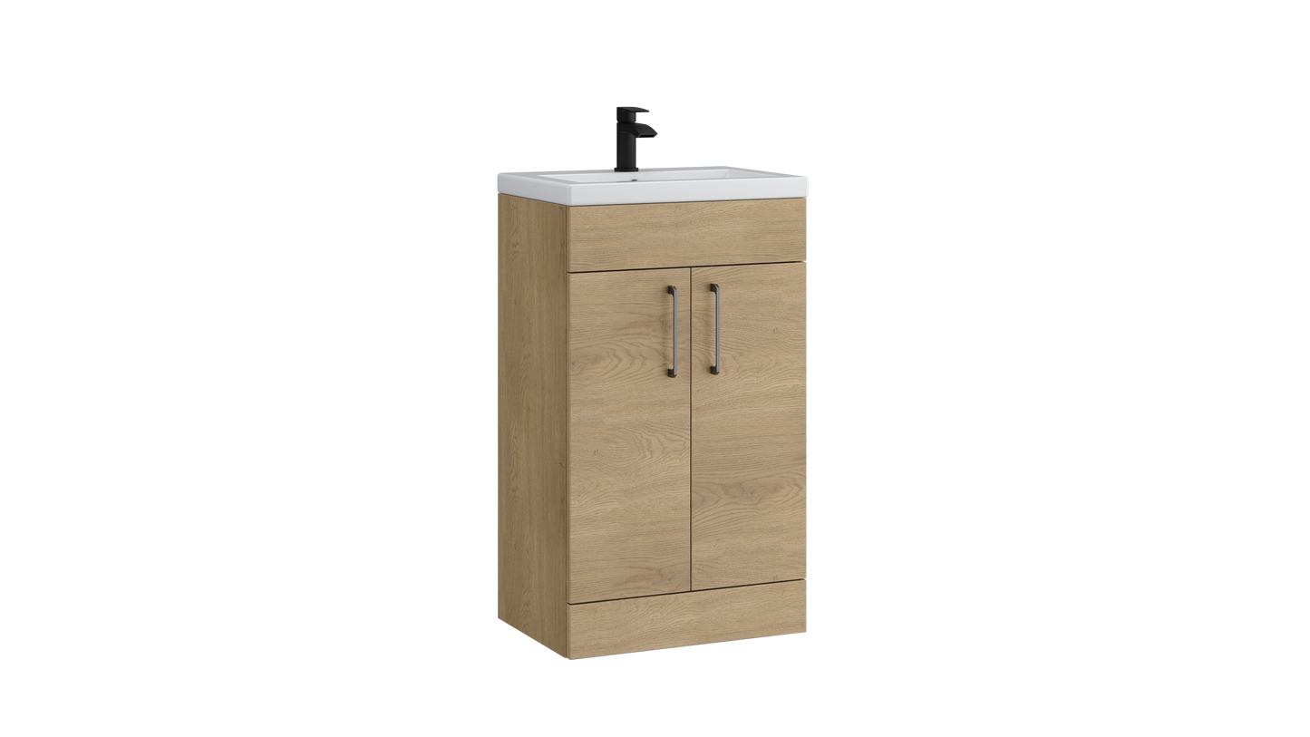 Dove 500mm 2 Door Slimline Unit Torro Oak
