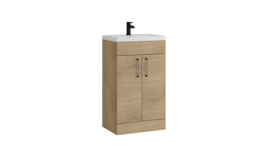 Dove 500mm 2 Door Slimline Unit Torro Oak