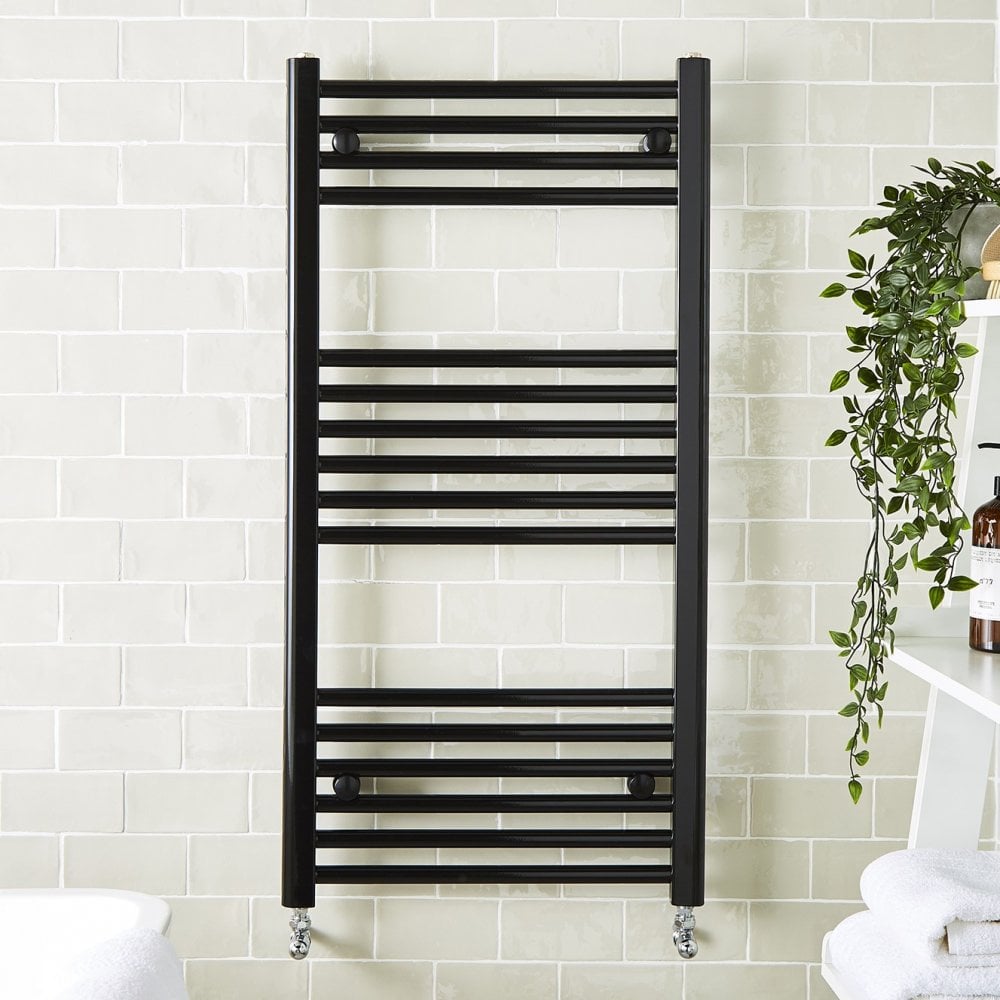 22mm Straight Towel Rail 400mm x 1000mm - Black
