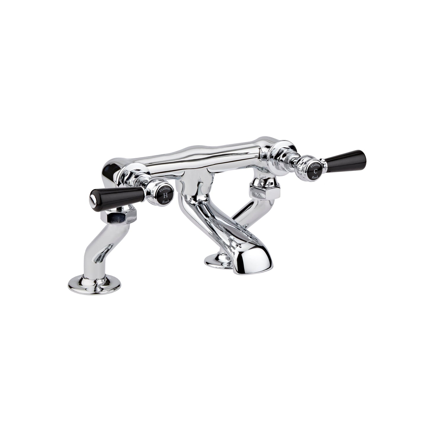 Black Topaz With Lever Handle Deck Mounted Bath Filler