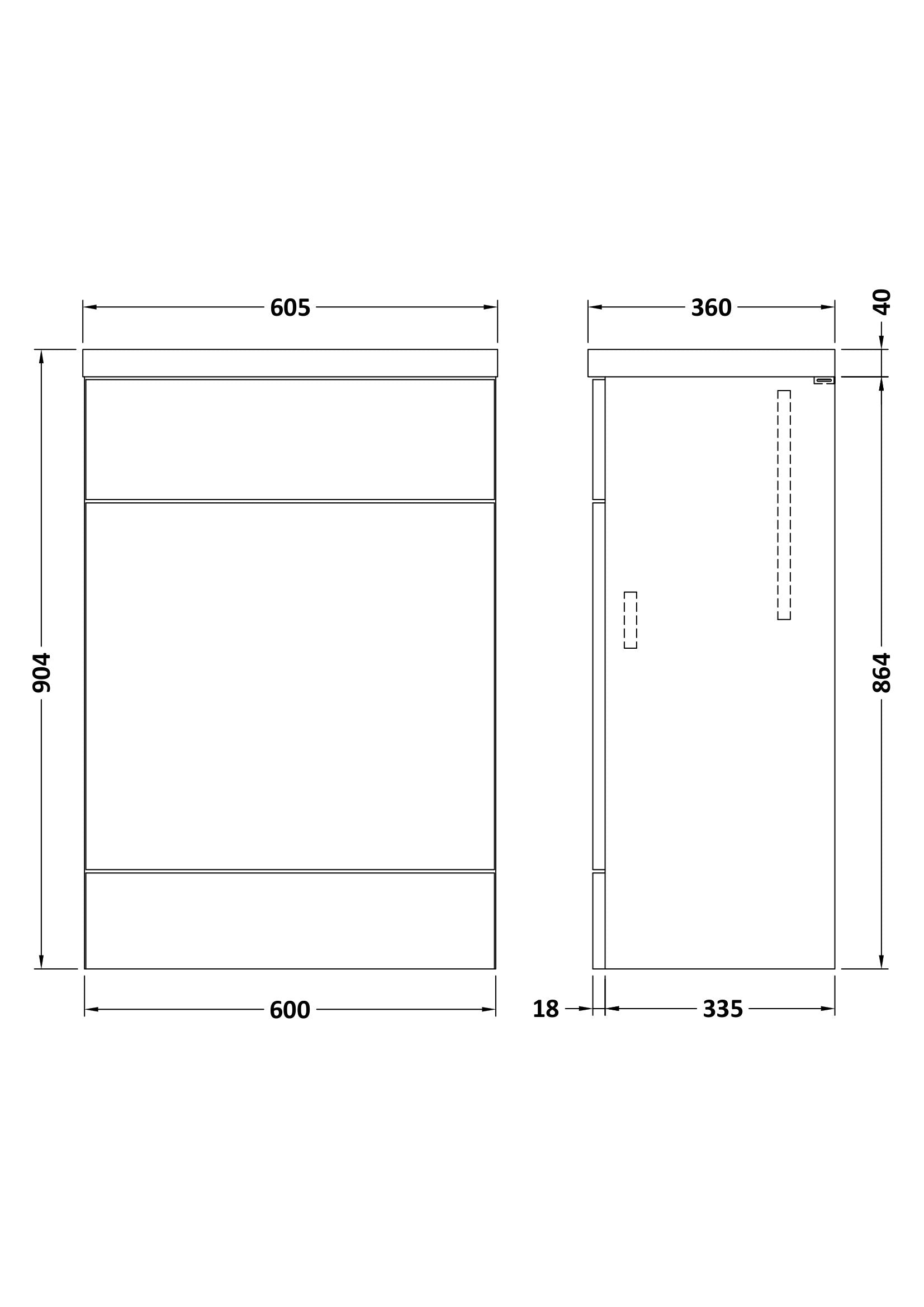 Hudson Reed Fusion 600mm Floor Standing Toilet Unit With Polymarble Top