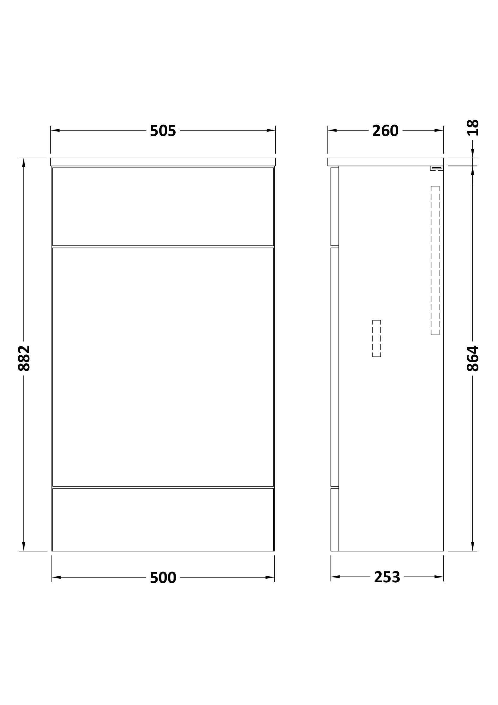 Hudson Reed Fusion 500mm 255mm Deep Bleached Oak Toilet Unit