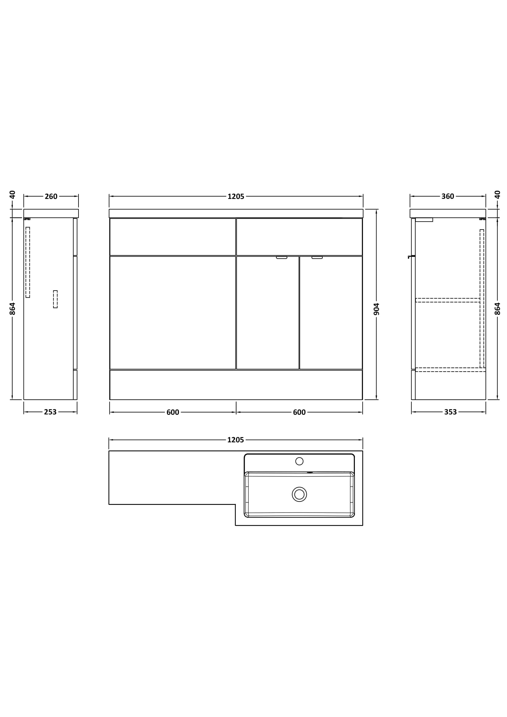 Hudson Reed Fusion 1200mm Anthracite Woodgrain Vanity Basin & Toilet Right Hand Combination