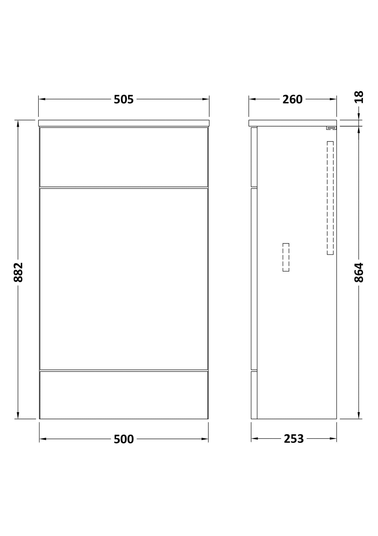 Hudson Reed Fusion Compact 500mm Gloss Grey Floor Standing Toilet Unit With Coordinating Top