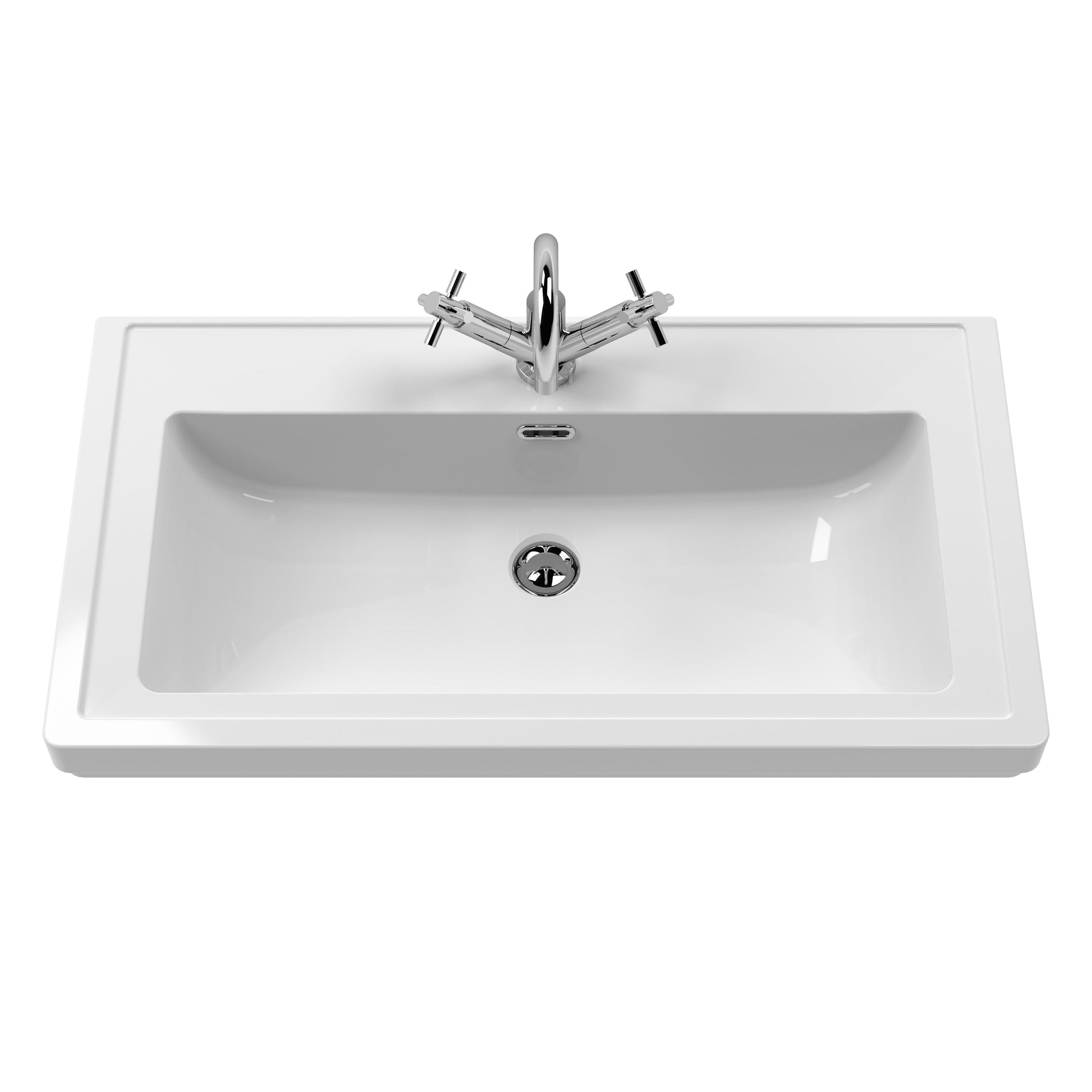 Hudson Reed Bexley 800mm Pure White Floor Standing Vanity Unit With Basin