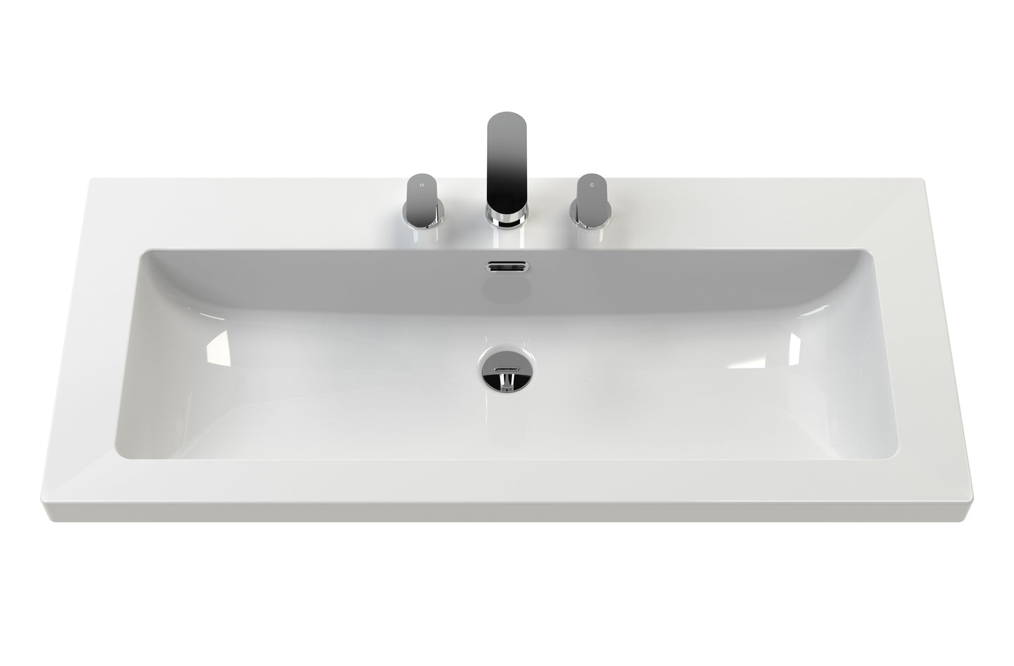 Hudson Reed Bexley 800mm Cool Grey Floor Standing Vanity Unit With 3 Tap Hole Fireclay Basin