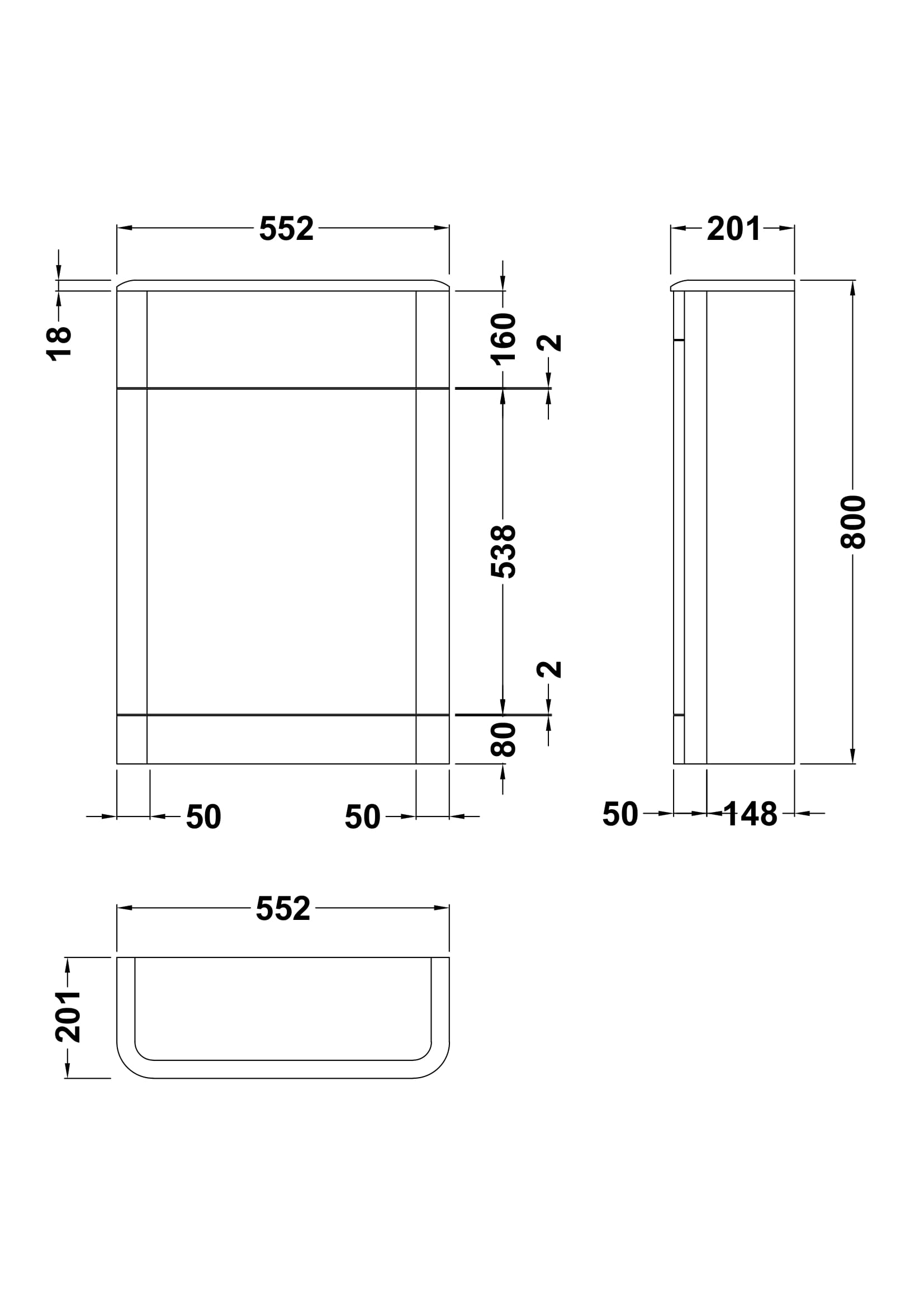 Solar 550mm Floor Standing WC Unit