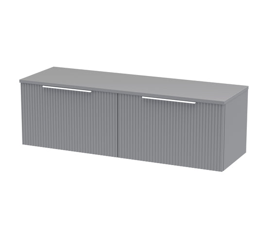 Hudson Reed Fluted 1200mm Wall Hung 2-Drawer Vanity Unit With Worktop