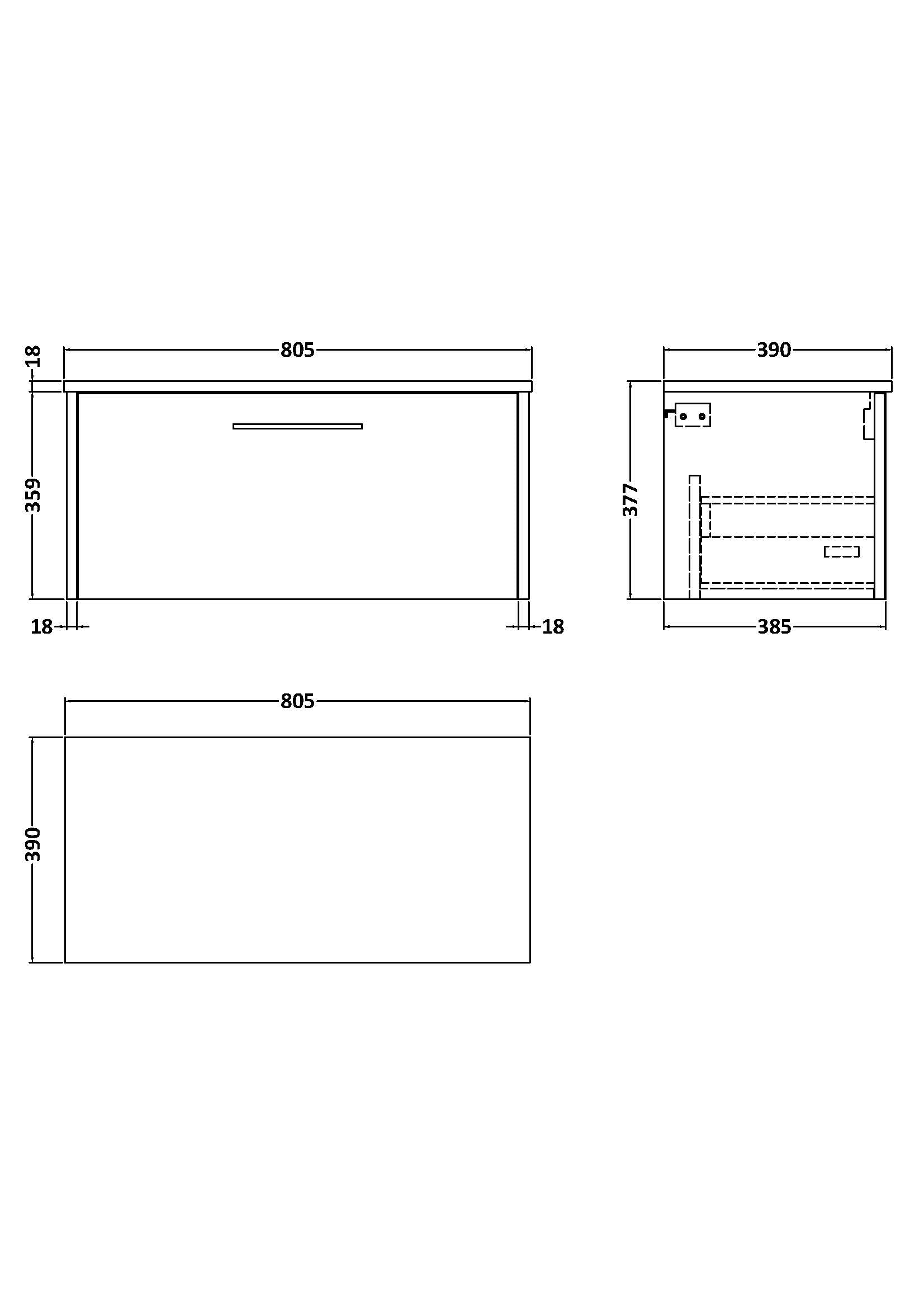 Hudson Reed Juno 800mm Wall Hung 1 Drawer Vanity Unit With Worktop