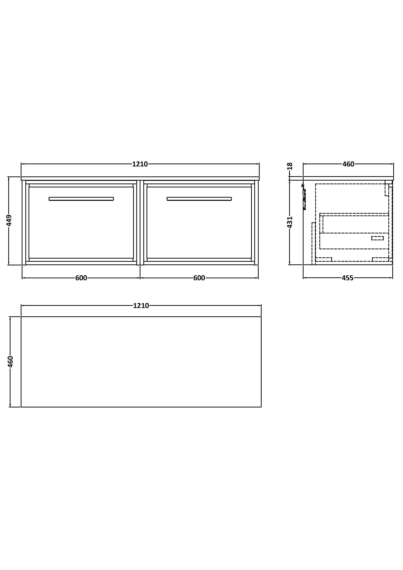 Hudson Reed Lille 1200mm Antique Oak Wall Hung Single Drawer Vanity With Marble Worktop