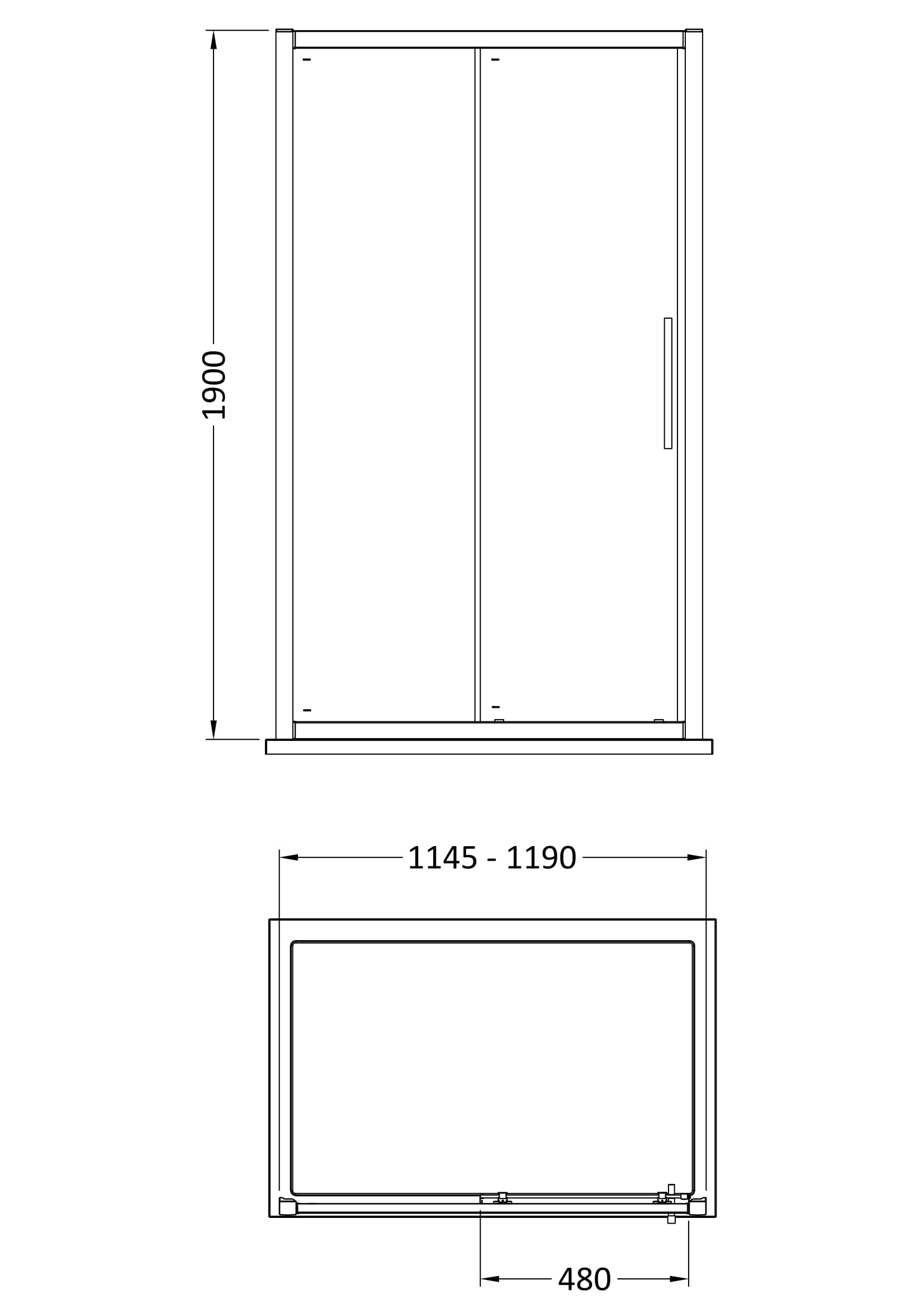 Hudson Reed Apex 1200mm Sliding Door