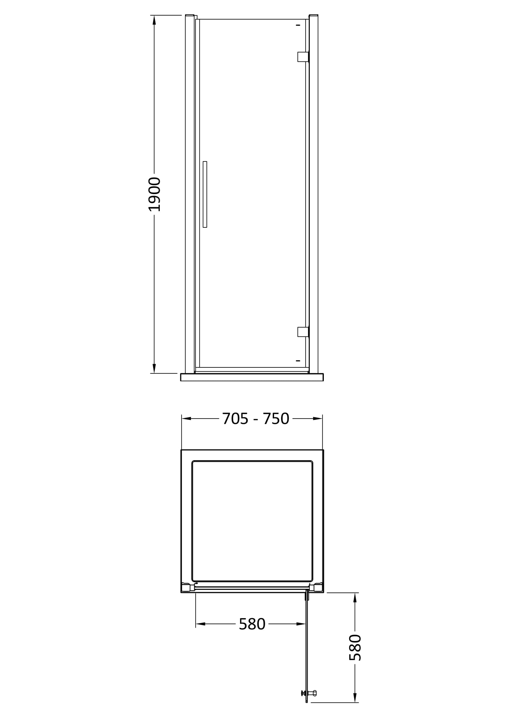 Apex 760mm Hinged Door