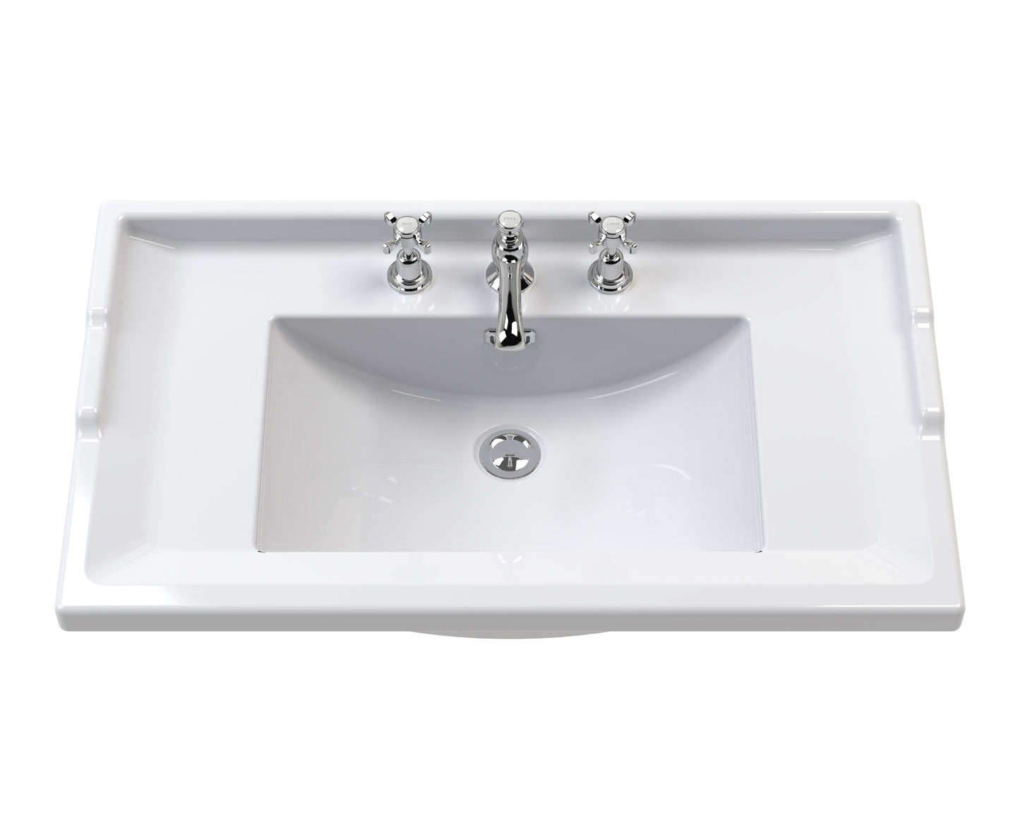 Hudson Reed Old London 600mm Floor Standing 2 Door Vanity Unit With 3 Tap Hole Ceramic Basin