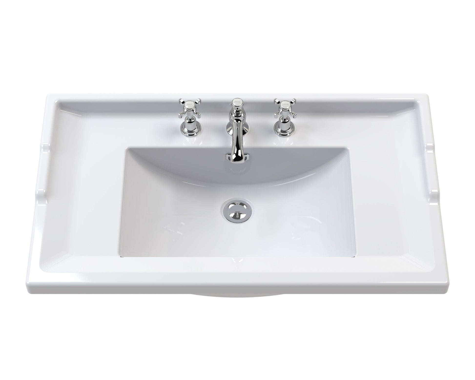 Hudson Reed Old London Storm Grey 1020mm Floor Standing 2 Door Vanity Unit with 3 Tap Hole Ceramic Basin