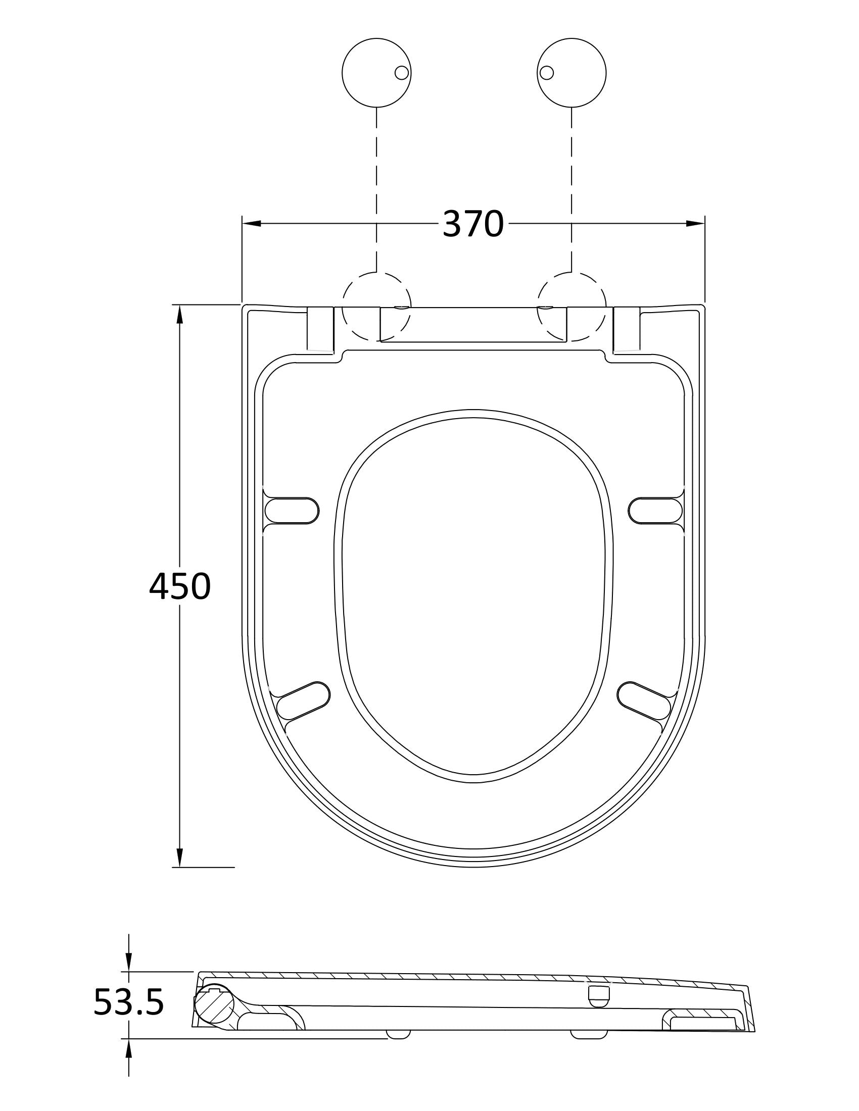 Hudson Reed D Shape Gloss White Soft Close Toilet Seat With Quick Release