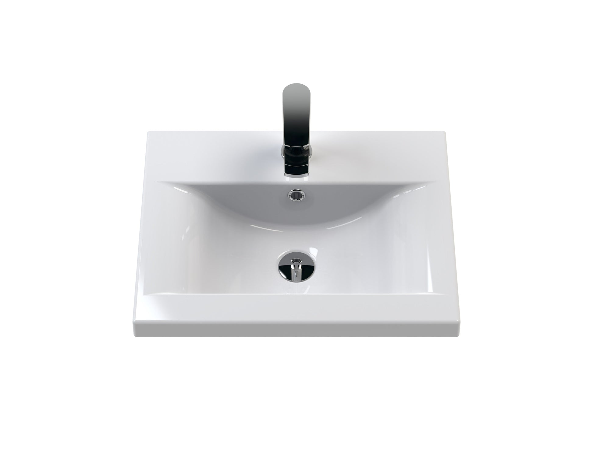 Hudson Reed Urban 500mm Soft Black Floor Standing 2 Door Vanity Unit with Ceramic Basin