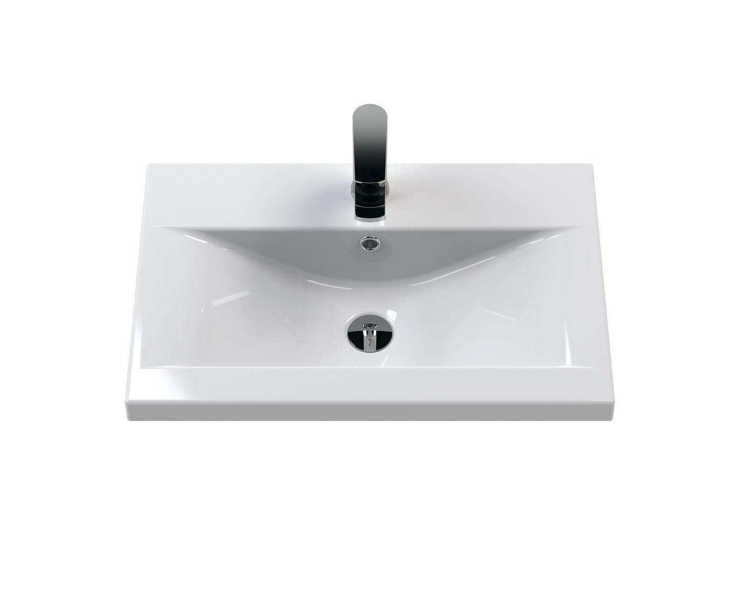 Urban 600mm Wall Hung 2-Drawer Unit and Mid-Edge Basin 1 Tap Hole