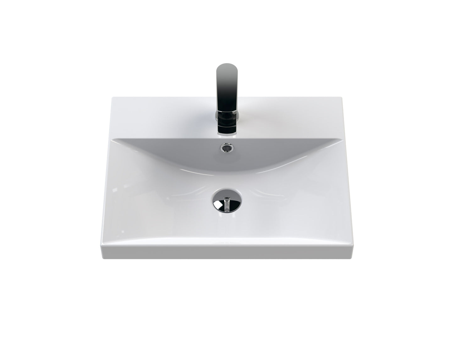 Hudson Reed Urban Satin Green 500mm Floor Standing 2-Door Vanity Unit with 1 Tap Hole Basin