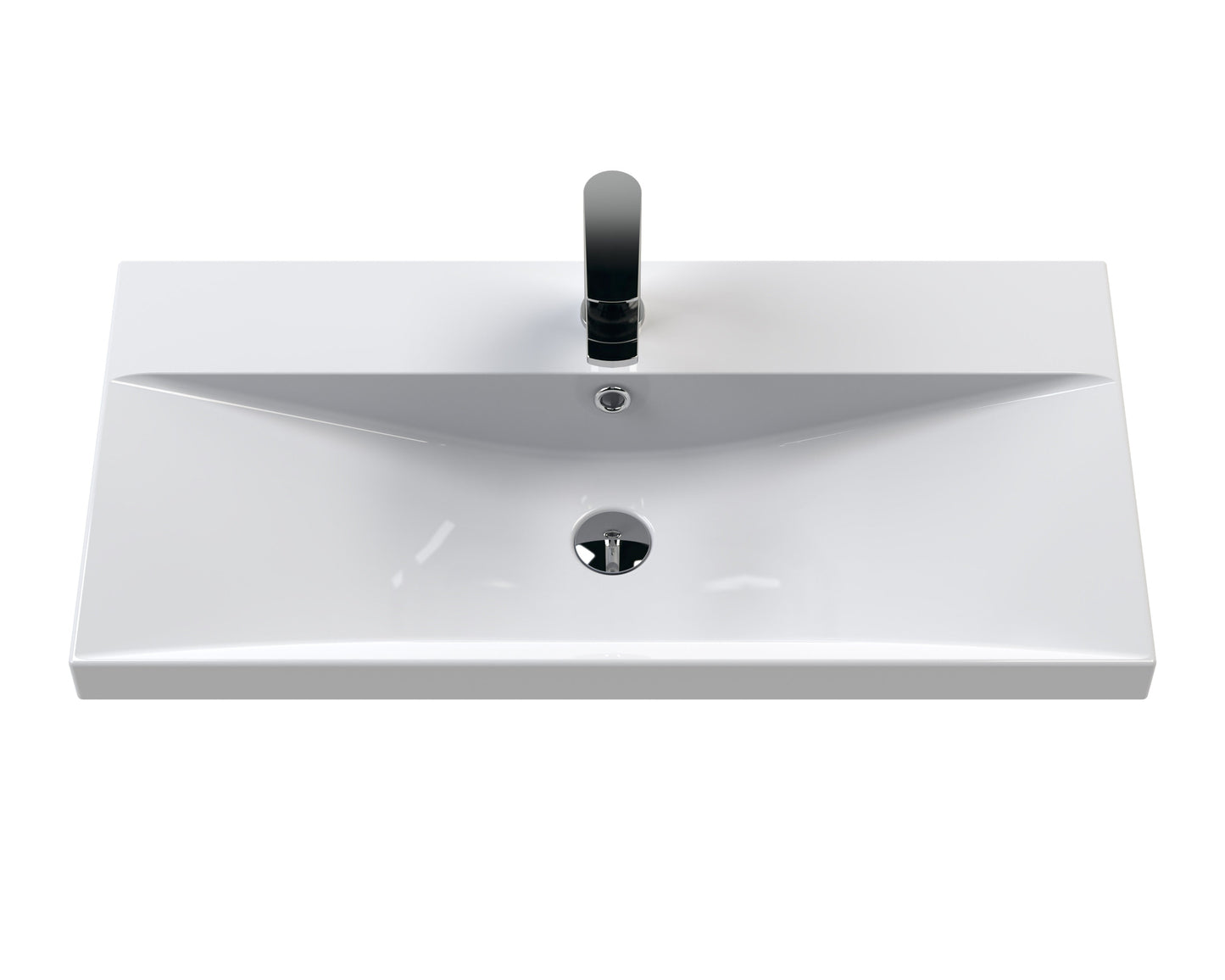Hudson Reed Fluted 810mm Wall Hung Single Drawer Vanity Unit With Basin