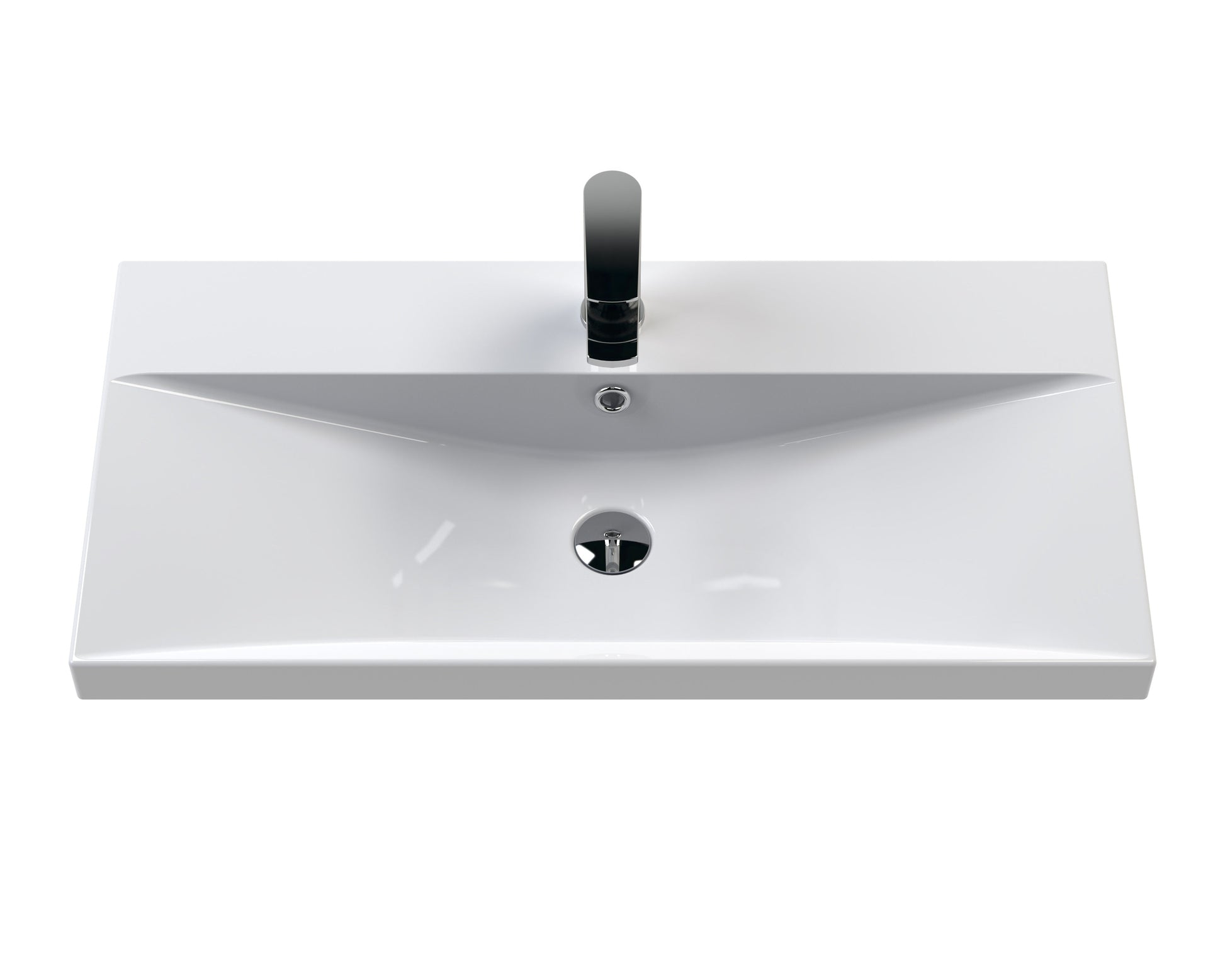 Hudson Reed Fluted 810mm Wall Hung Single Drawer Vanity Unit With Basin