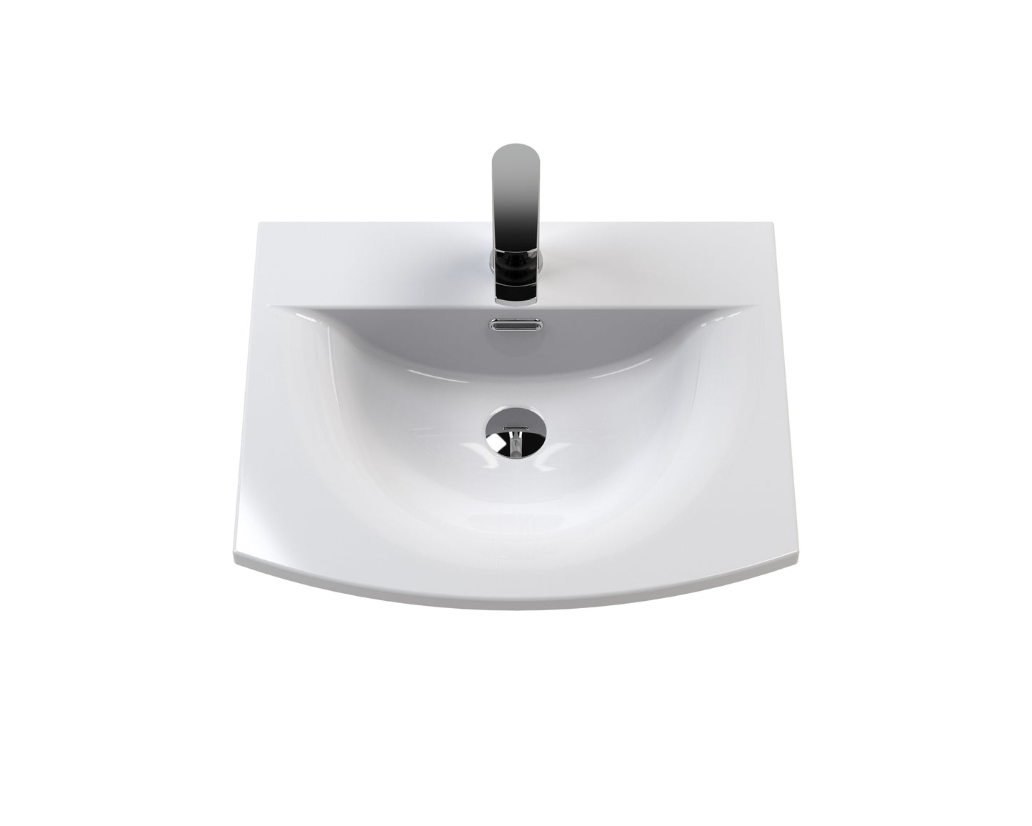 Hudson Reed Urban 510mm Satin White Wall Hung 2 Drawer Vanity Unit with Curved Basin