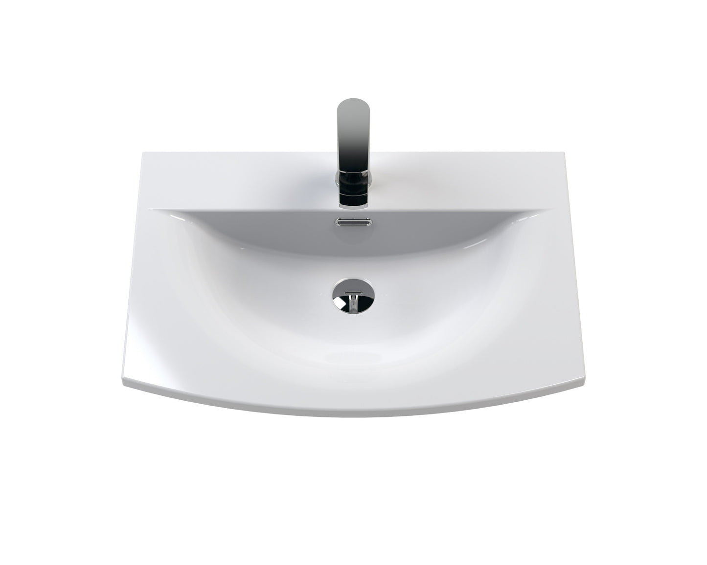 Hudson Reed Juno 600mm Metallic Slate Floor Standing 2 Door Vanity Unit With Curved Ceramic Basin
