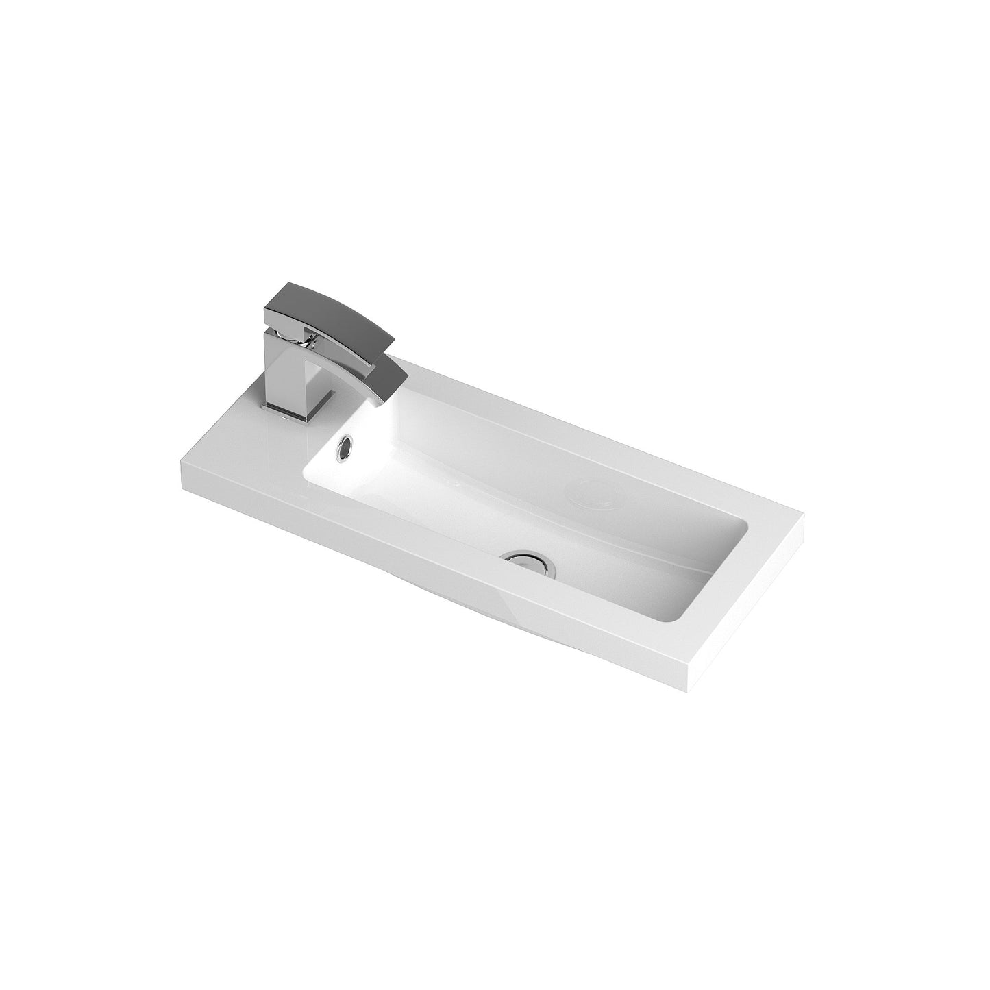 Hudson Reed Fusion 600mm Compact Gloss White Floor Standing 2 Door Vanity Unit With Basin