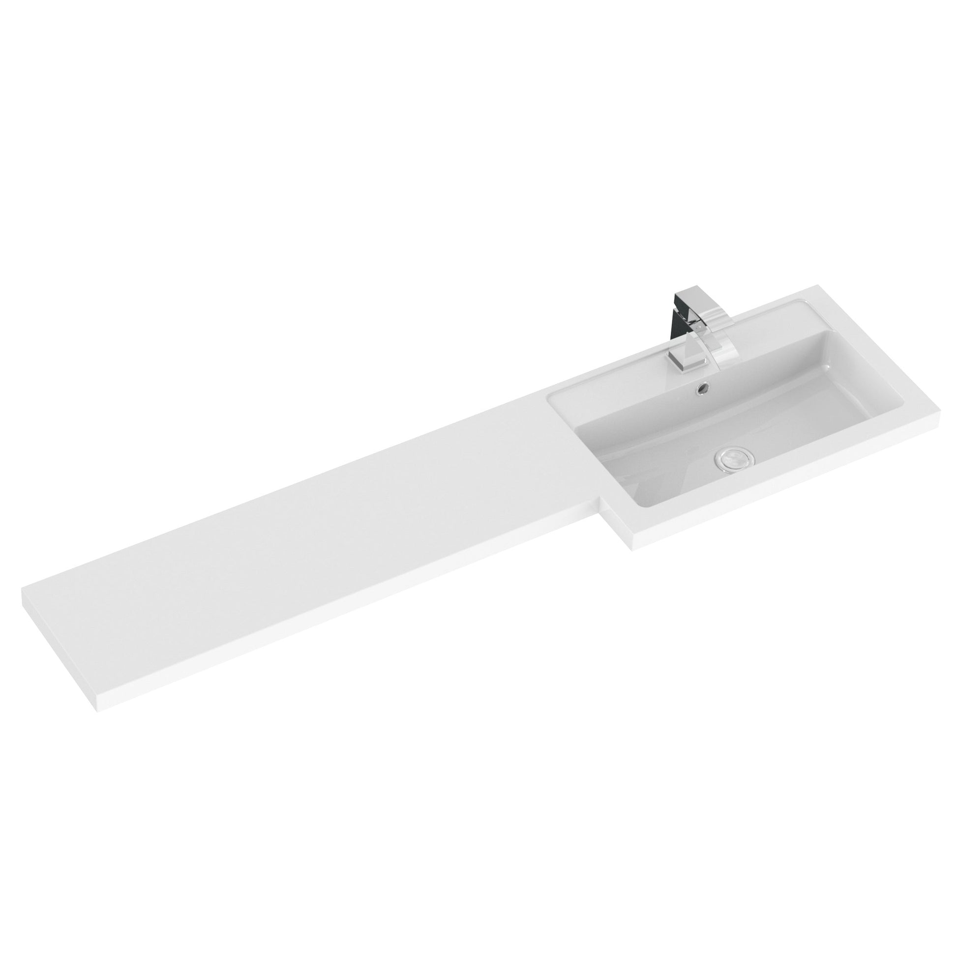 Hudson Reed Fusion 1500mm Gloss Grey Floor Standing 5 Door Right Hand Vanity Basin Combination With Handles
