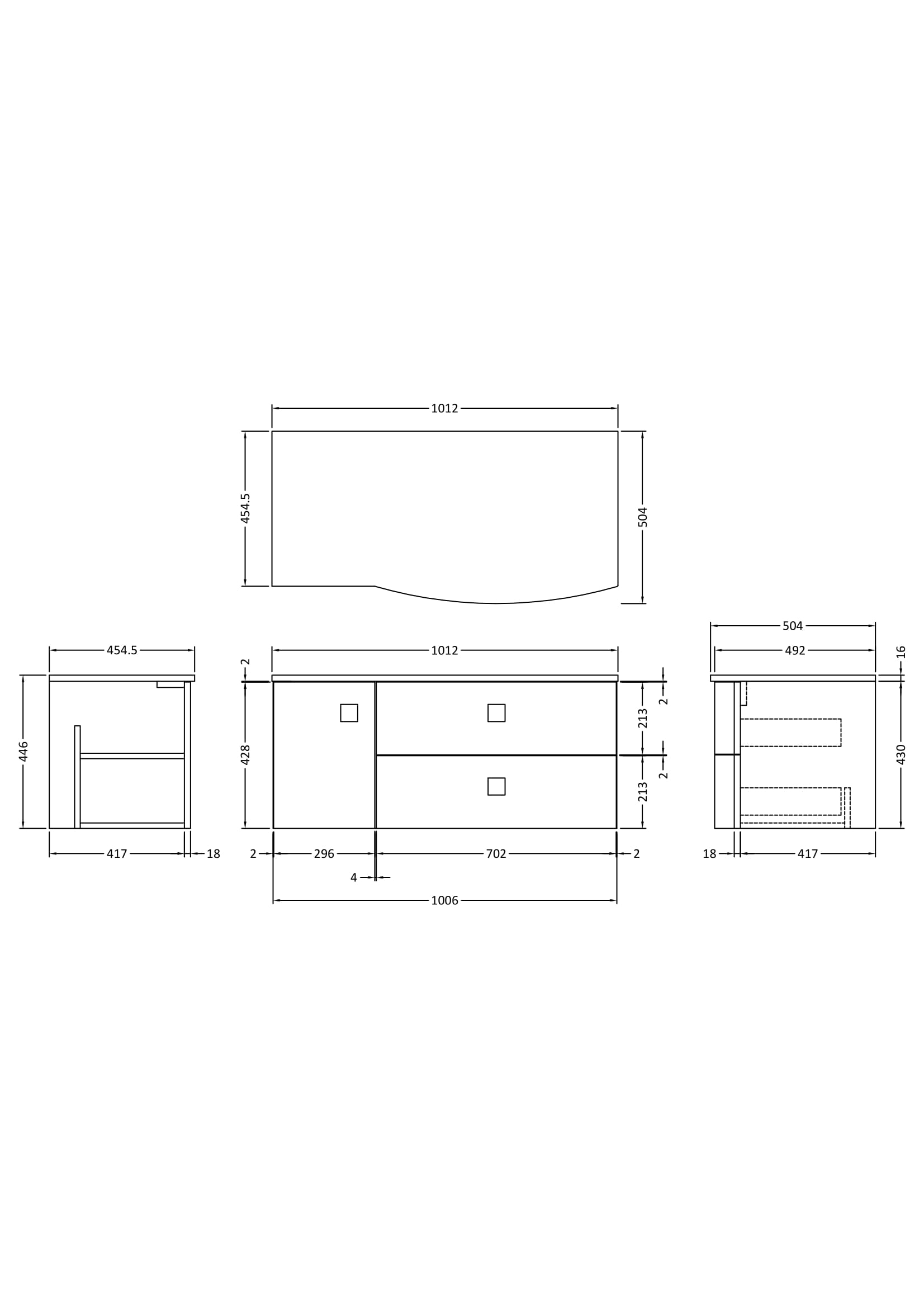 Hudson Reed Sarenna 1000mm Wall Hung Vanity Unit With Grey Marble Top
