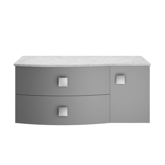 Hudson Reed Sarenna 1000mm Right Hand 2 Drawer 1 Door Wall Hung Vanity Unit With Grey Marble Top