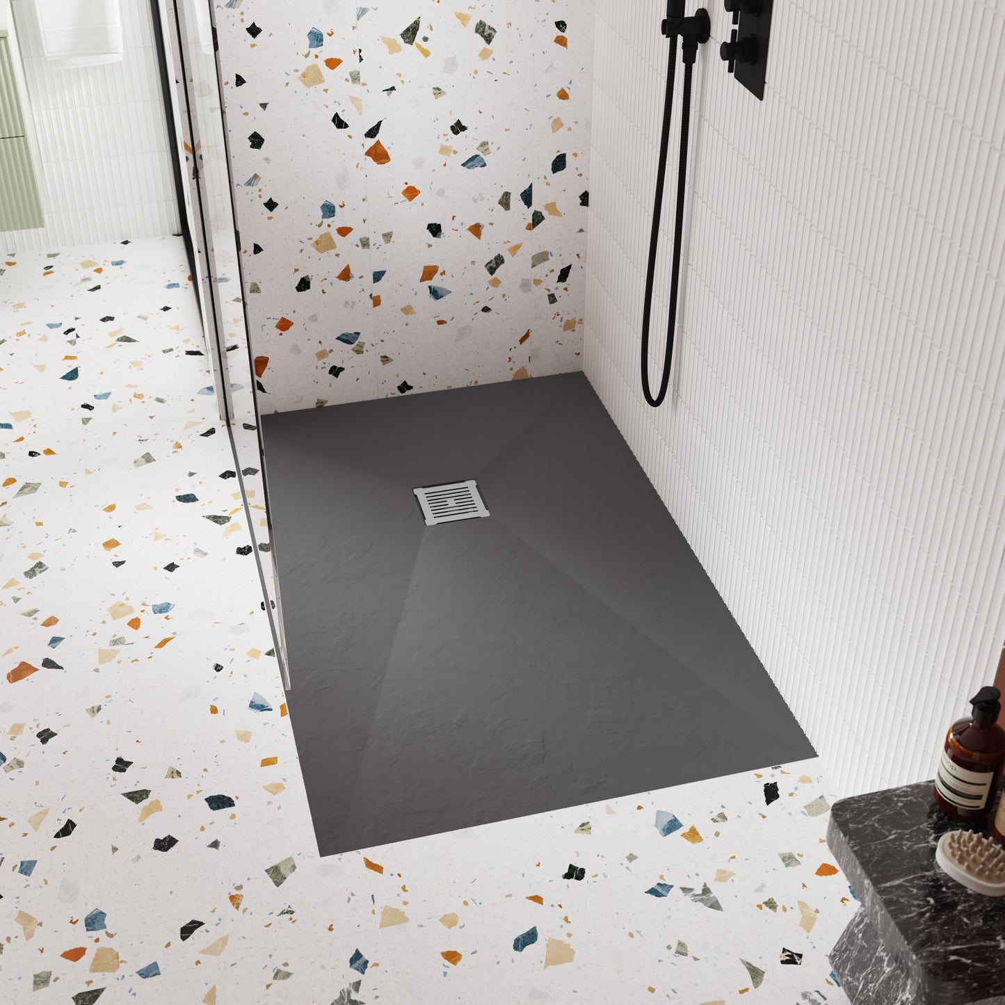 Square Shower Waste With Chrome Top
