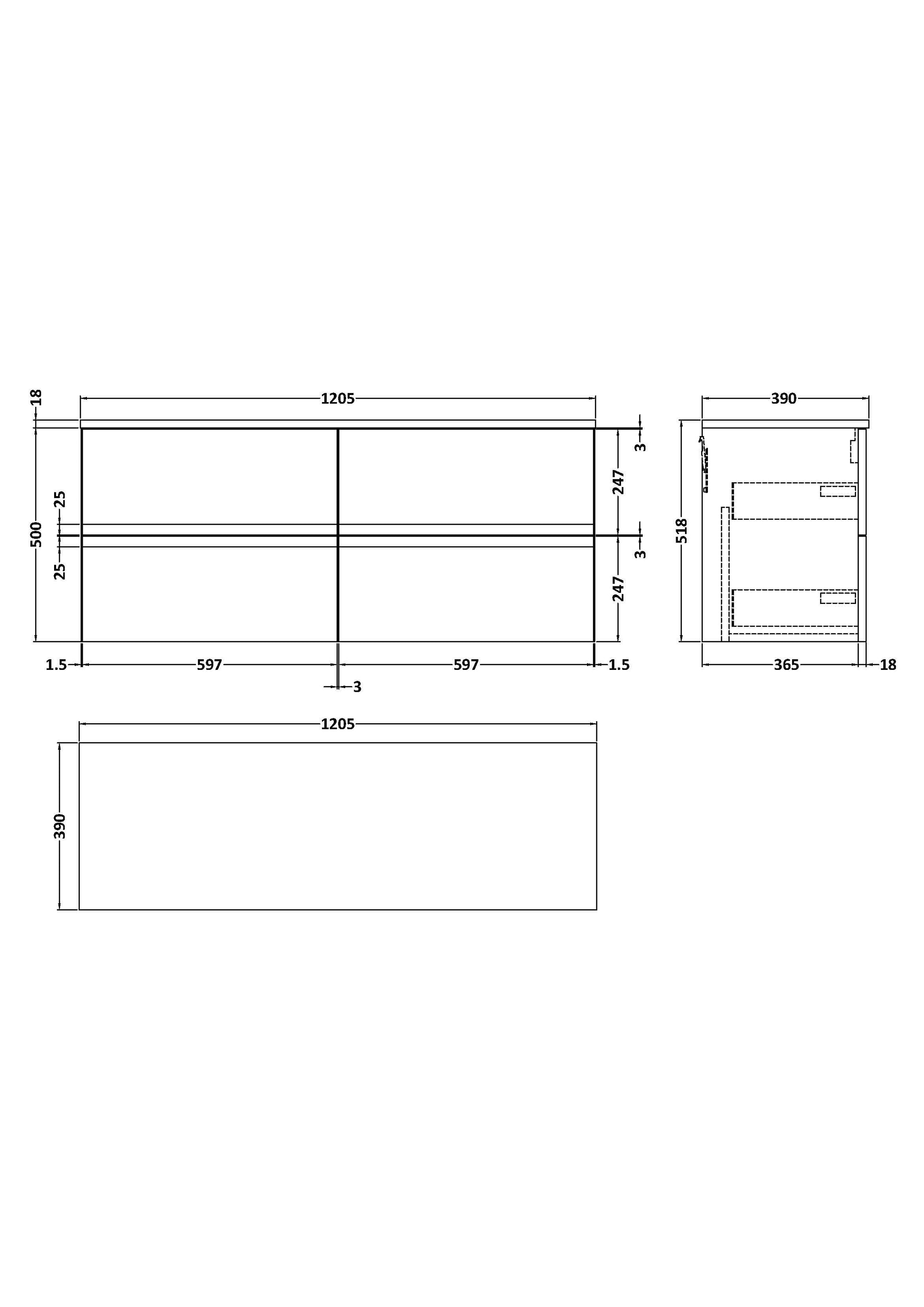 Hudson Reed Urban 1205mm Soft Black Wall Hung 4 Drawer Vanity Unit With Worktop