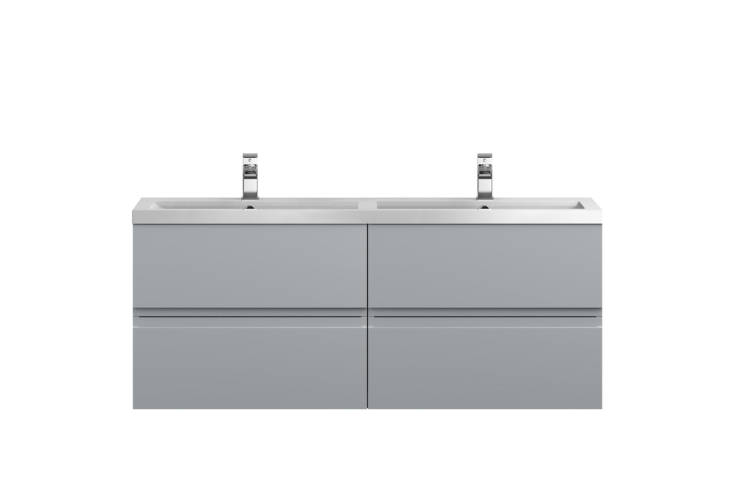 Hudson Reed Urban 1200mm Wall Hung 4-Drawer Vanity Unit With Double Polymarble Basin